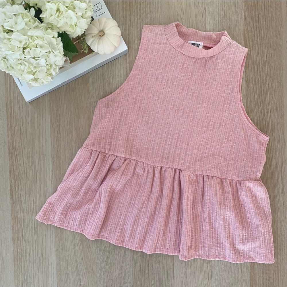 High neck ribbed sleeveless top
